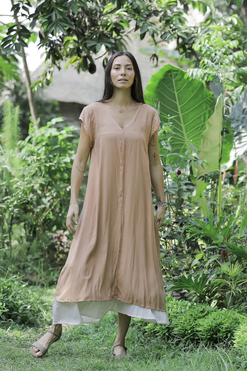 Mystical Dress Emerald Green/Indigo/Coconut Pink