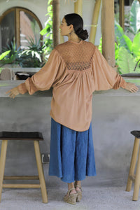 Linen Gaucho Pants Indigo/Terracotta/Leaf Green/Cream Yellow