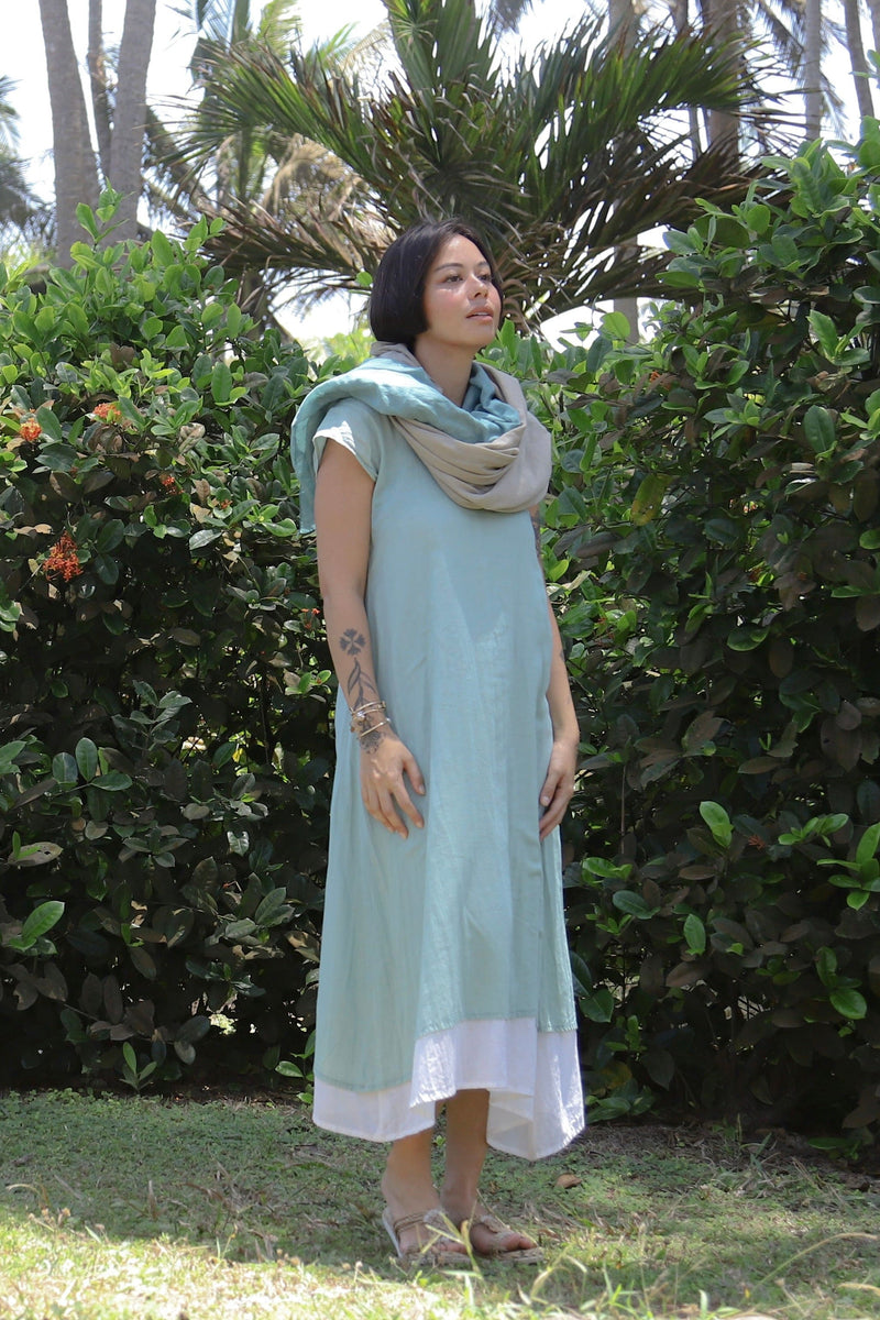 Mystical Dress Emerald Green/Indigo/Coconut Pink