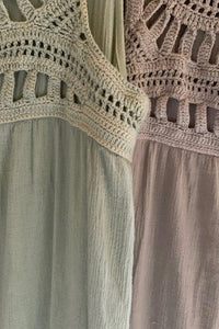 Crochet dress light green/Indigo/beige Indigo Sea World
