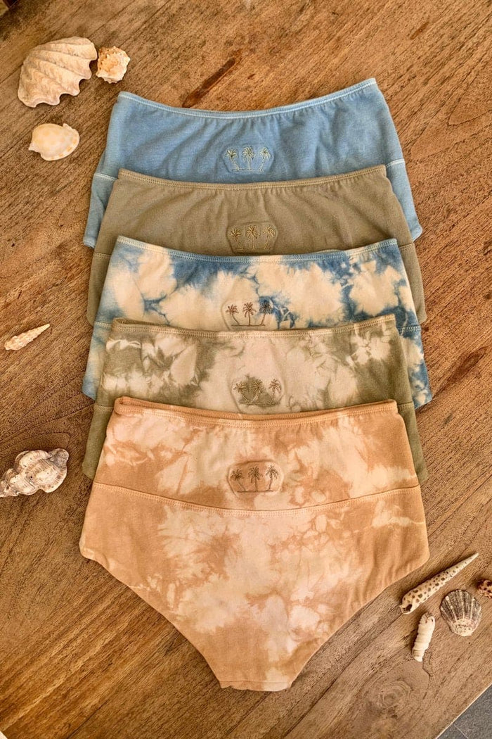 High Waist Shorts Olive/Indigo/Pink Tie Dye Indigo Sea World