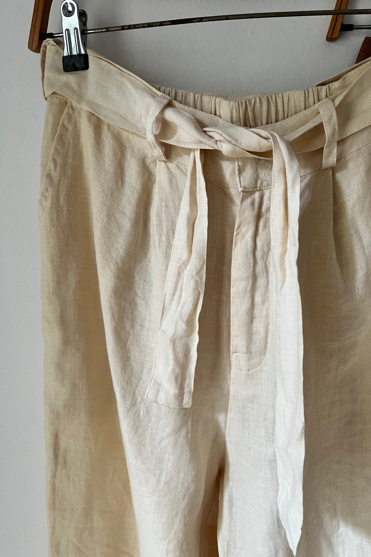 Linen Capri Pants Indigo/Terracotta/Charcoal Black/Cream Yellow