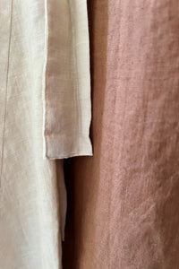 Linen wrap skirt indigo/cream yellow/terracotta