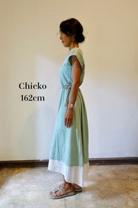 Mystical Dress Emerald Green/Indigo/Coconut Pink