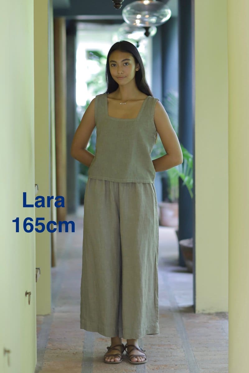 Linen Camisole Indigo/Cream/Mocha Indigo Sea World