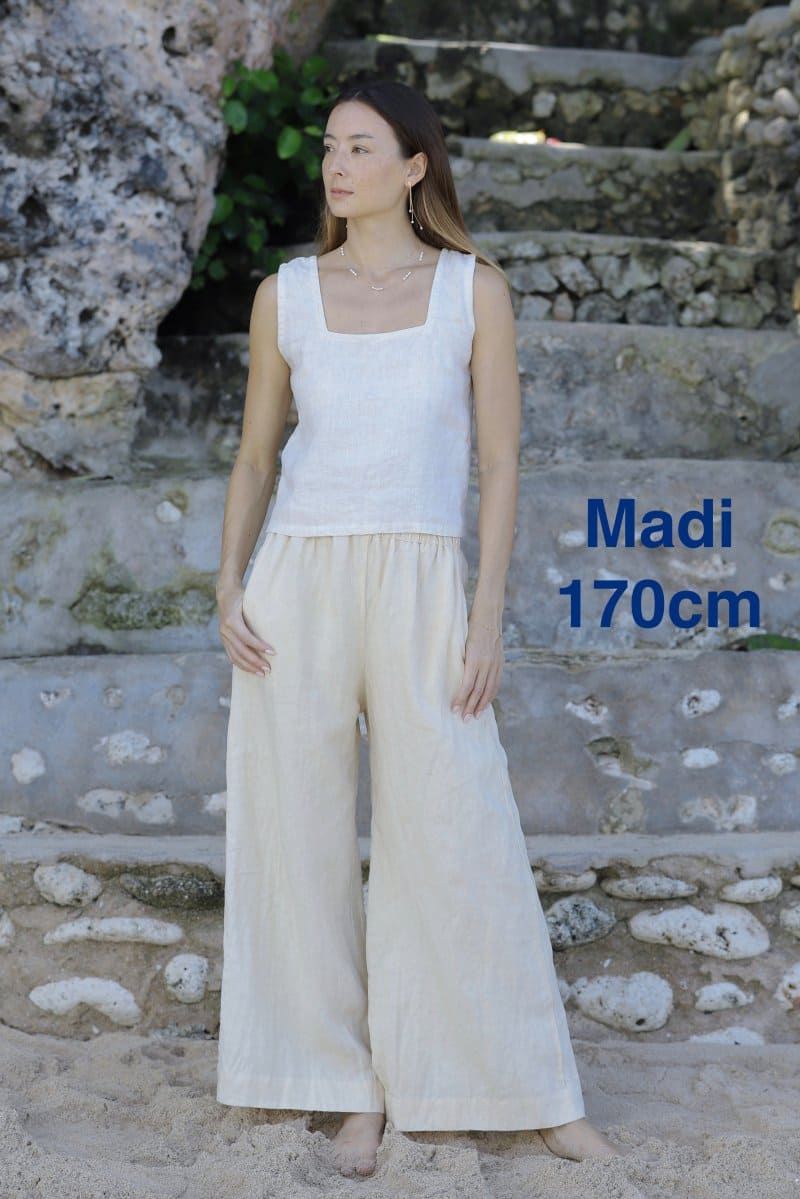 Linen Camisole Indigo/Cream/Mocha Indigo Sea World