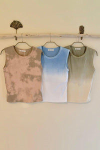 Organic Cotton Yoga Tank Top Indigo/Olive/Sakura Indigo Sea World