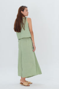 Linen Gaucho Pants Indigo/Terracotta/Leaf Green/Cream Yellow