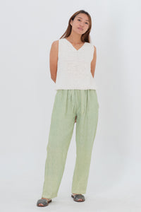 Linen Straight Pants Black/Indigo/Terracotta/Green/Cream