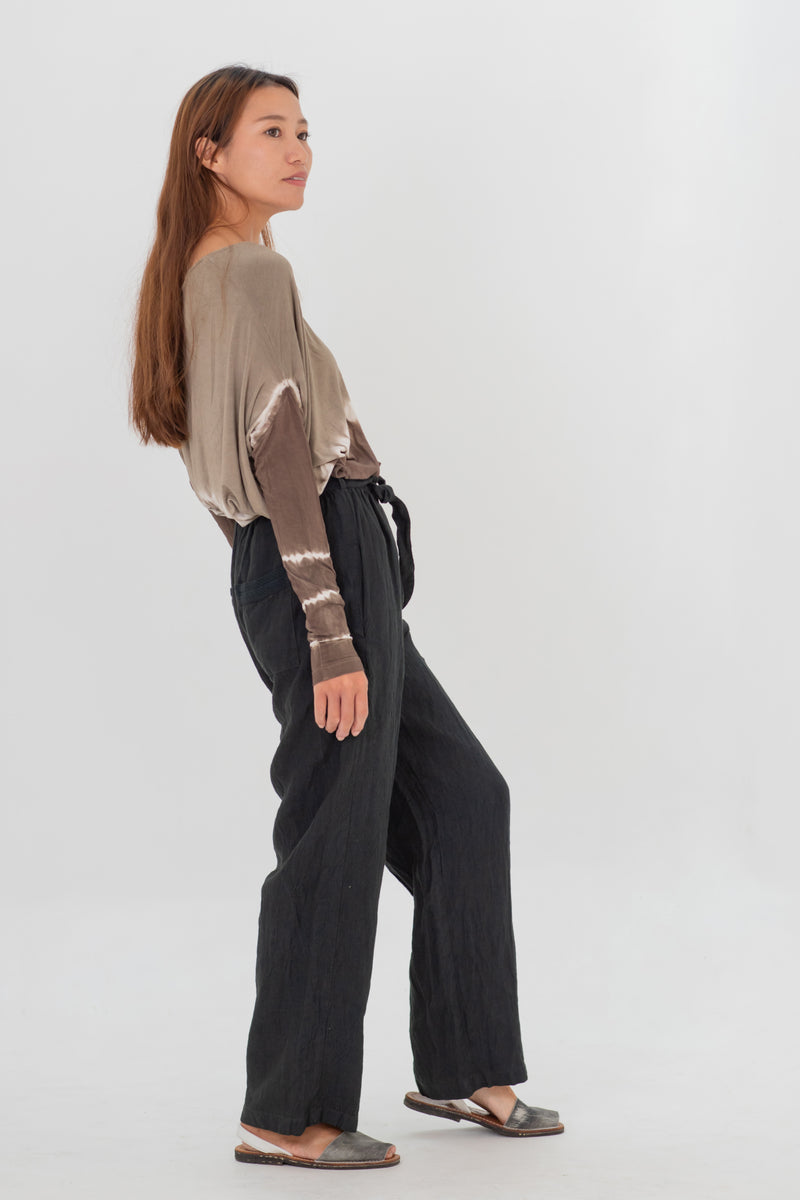 Linen Straight Pants Black/Indigo/Terracotta/Green/Cream