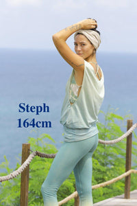 Yoga Top indigo tie dye/green/beige gray Indigo Sea World